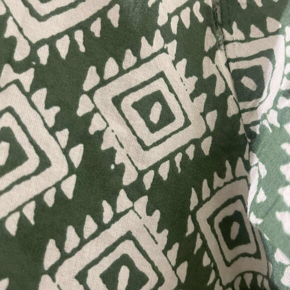 ZARA MINI CADIE GREEN PRINTED V-NECK‎ DRESS SIZE XSMALL 100% COTTON - Picture 4 of 6